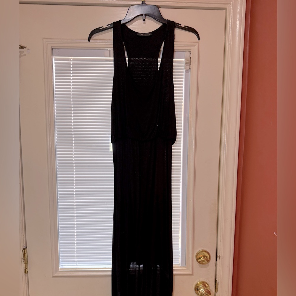Luxe Black HiLo Tank Sheath Maxi Dress